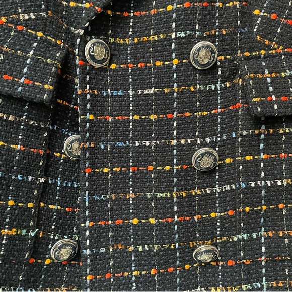 Veronica Beard Women's Rumer Dickey Tweed Jacket Coat Navy Multi Blue Size 8 - Picture 4 of 10